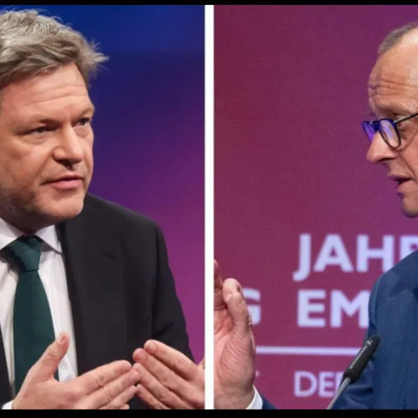 Mode-Stichelei beim Kanzler-Vierkampf: Merz verspottet Habecks Outfit