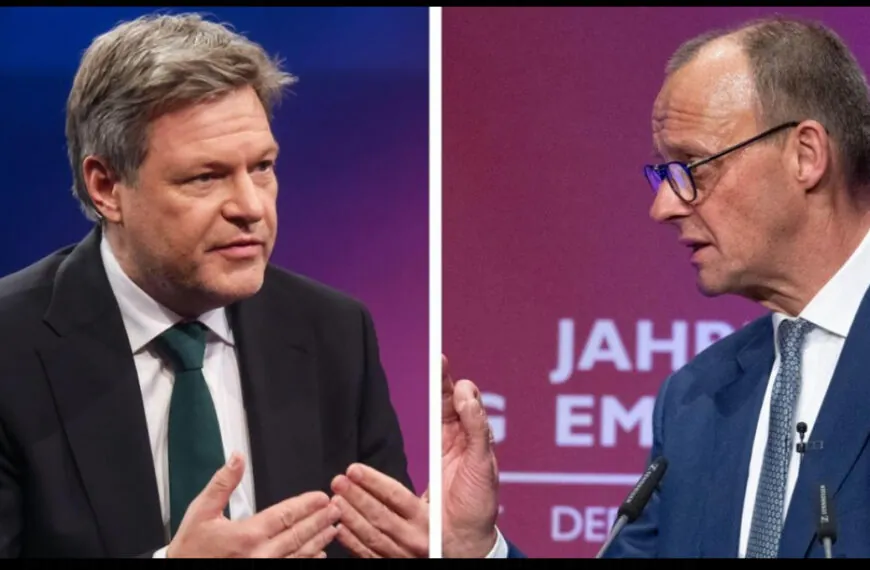 Mode-Stichelei beim Kanzler-Vierkampf: Merz verspottet Habecks Outfit