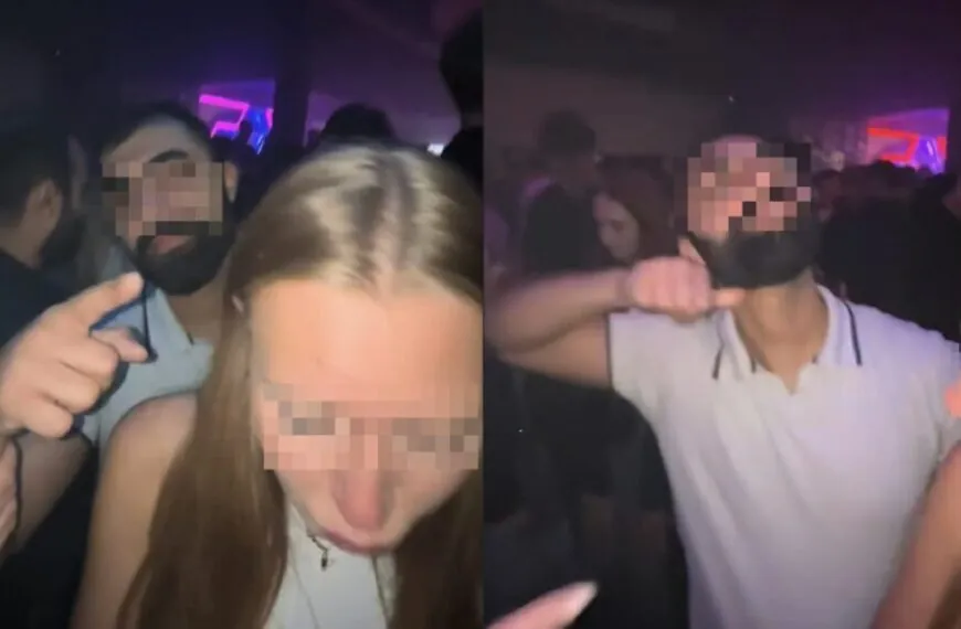 Enormer Grusel-Moment bedroht junge Frauen mit unheimlicher Geste in bizarrerer Club-Video