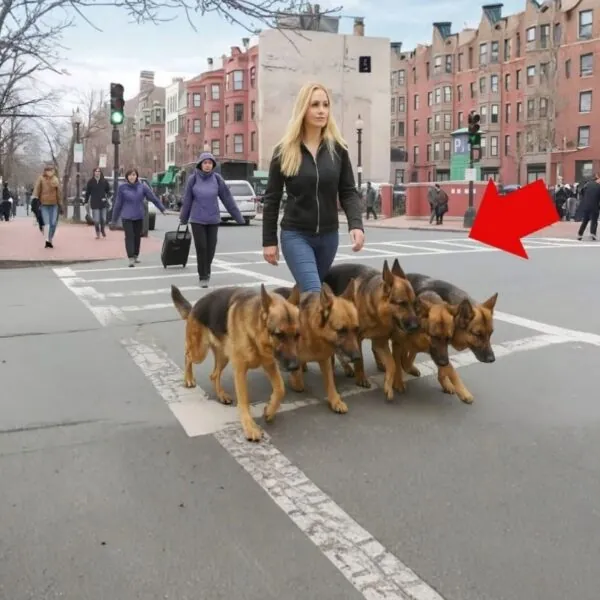 Diese Frau geht t&auml;glich mit 6 Sch&auml;ferhunden ohne Leine spazieren &ndash; die Wahrheit schockiert alle!