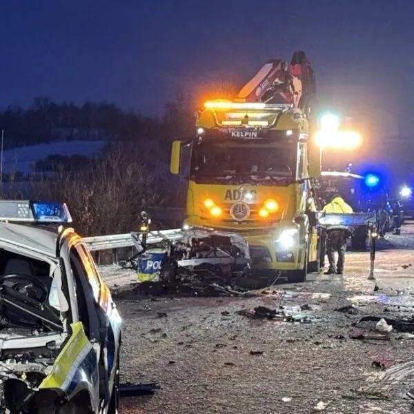 Polizist stirbt in der Silvesternacht: Streifenwagen schleudert in den Gegenverkehr